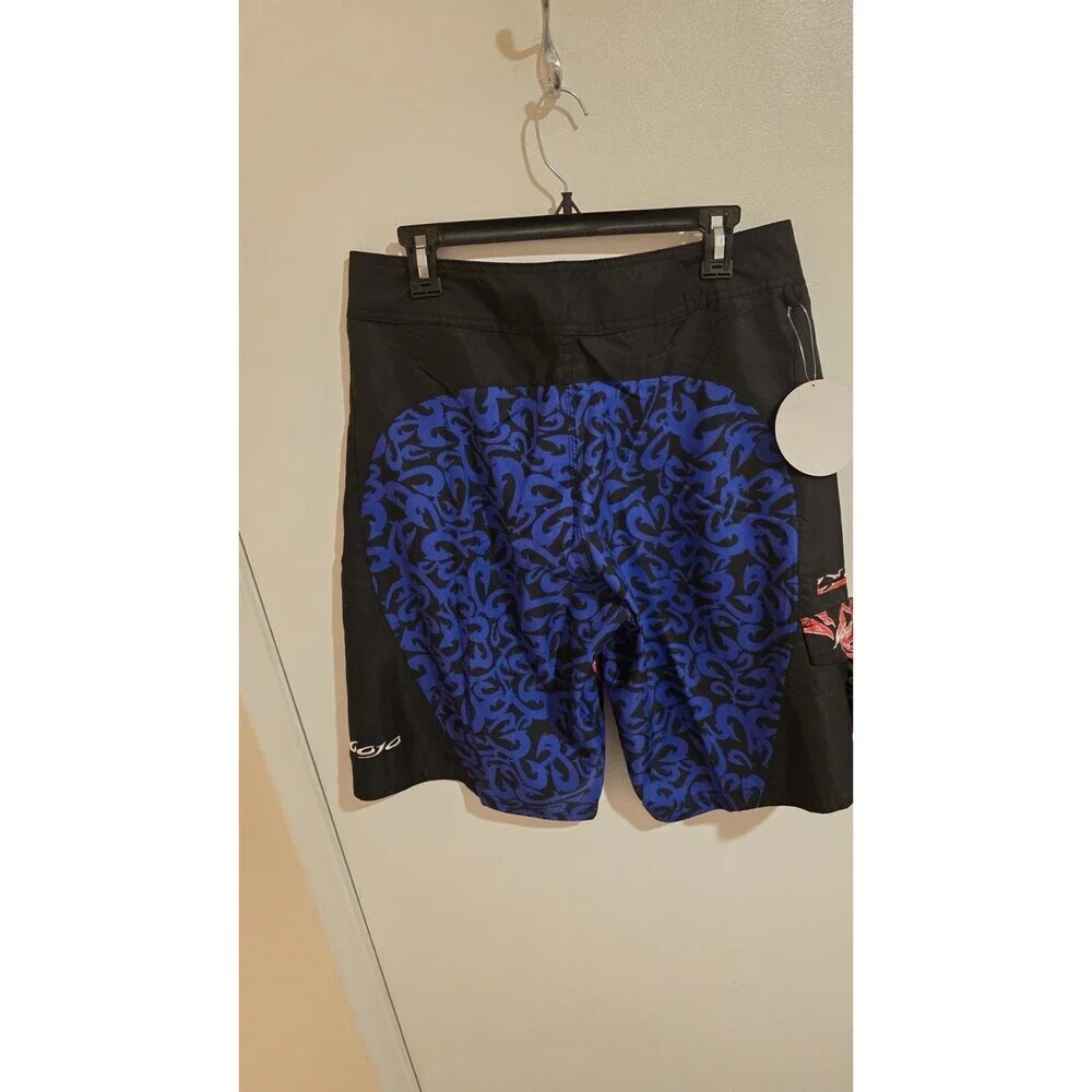 Mojo Swim Trunks Board Shorts Mens Size 32 Board Shorts Swim Trunks Red Blue NWT
